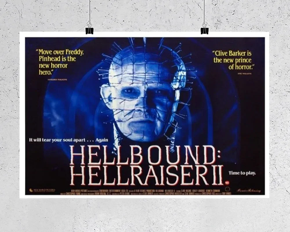 L089 HELLBOUND HELLRAISER II 2 Movie Horror Pinhead CenobiteÂ† Silk Fabric Poster Art Decor Indoor Painting Gift