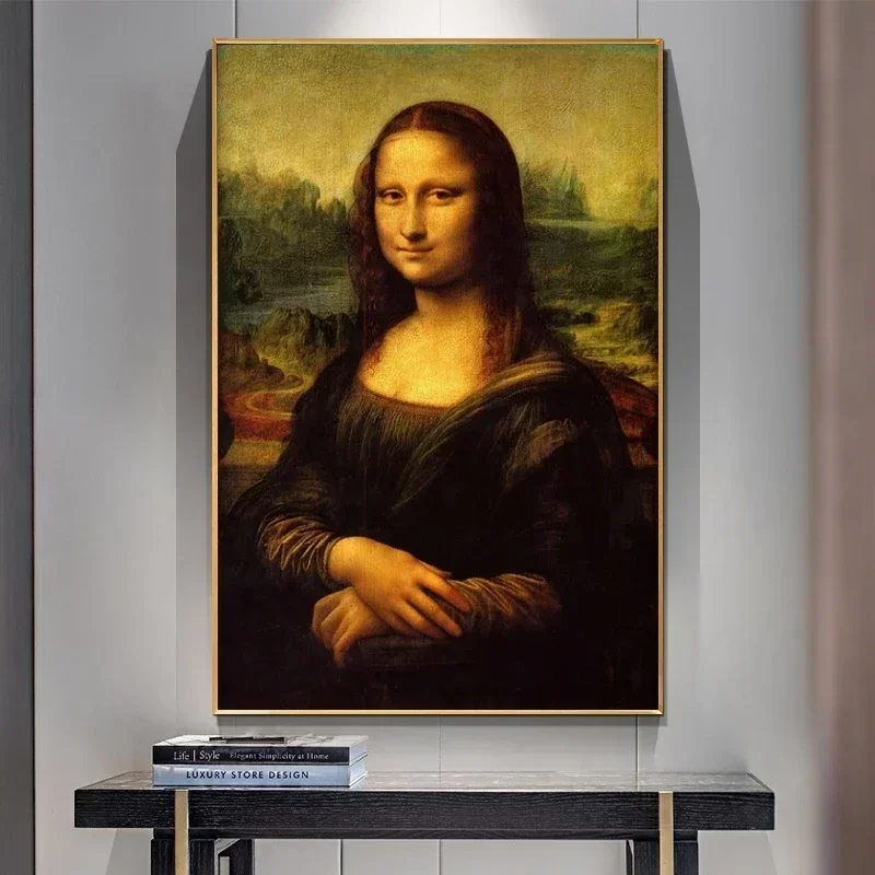 Large-sized 1pc frameless Canvas Painting The Mona Lisa Famous Art Canvas Paintings By Leonardo Da Vinci Wall Art Posters And Pr