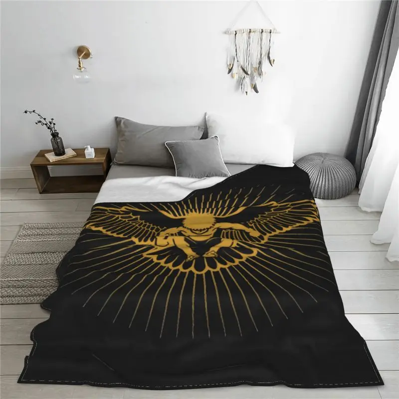 Khabib Nurmagomedov The Eagle Logo Blanket Home On Couch Super Warm Faux Fur Throw Camping Blanket