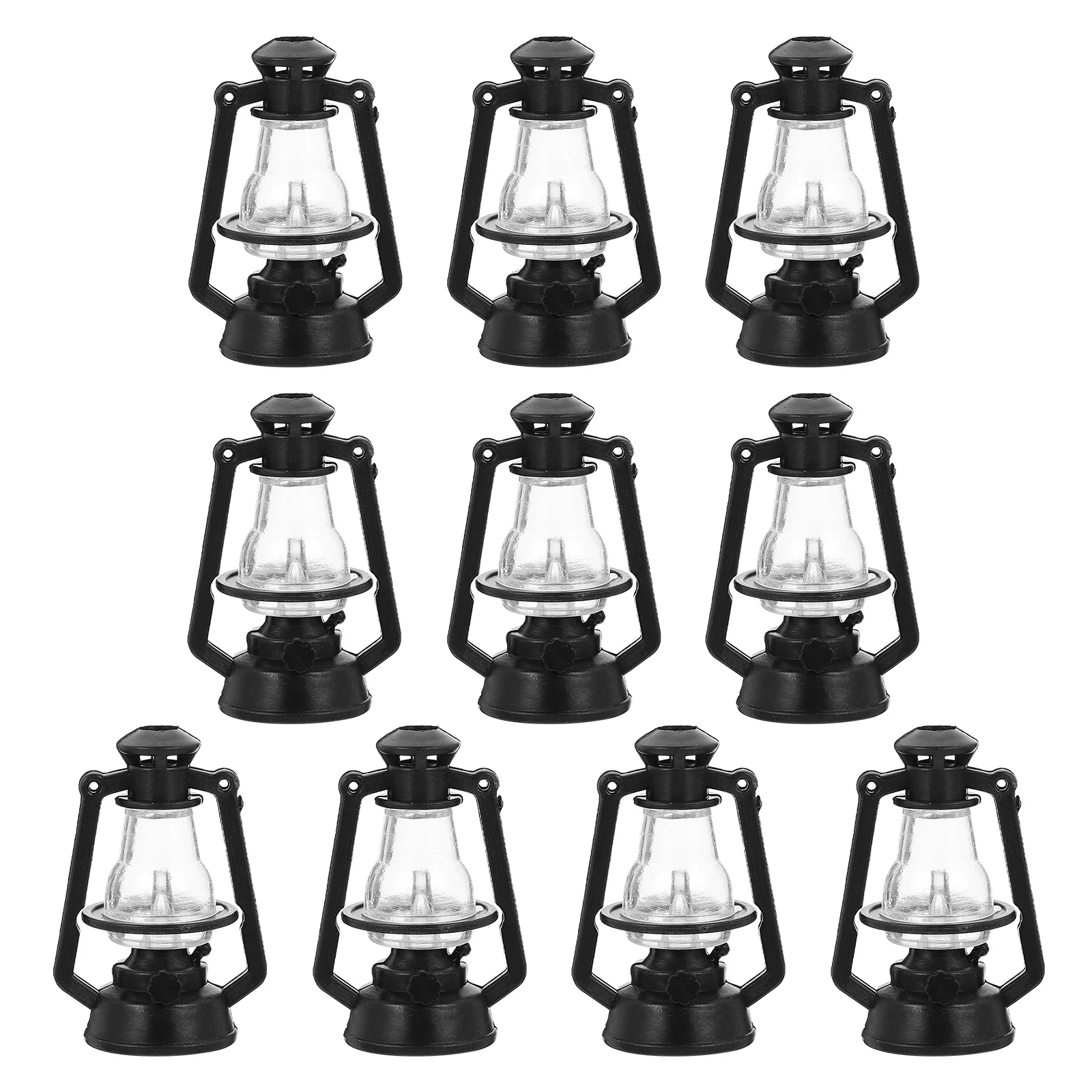 10 Pcs Mini Kerosene Lamp Lantern Decoration Xmas Tree Retro Miniature Models Red Candles Small Indoor Light Adorn