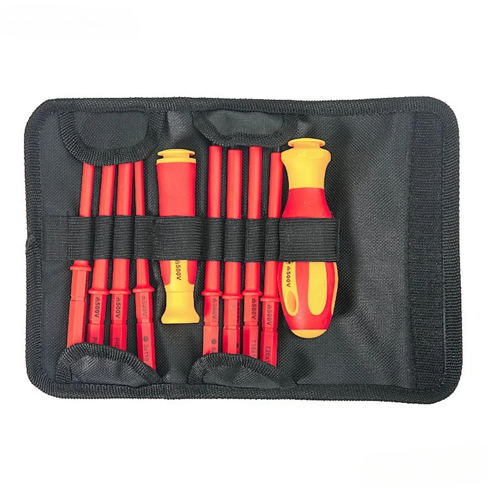 

10 in 1 500V Insulated Screwdriver Set with Interchangeable Blades Strong Magnetic and Storage Pouch