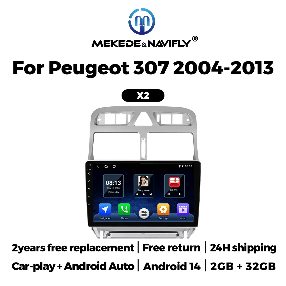 

Wireless Car Play & Android auto 9 inch Car Radio For Peugeot 307 307CC 307SW 2002 - 2013 Multimedia Player GPS Navigation DSP