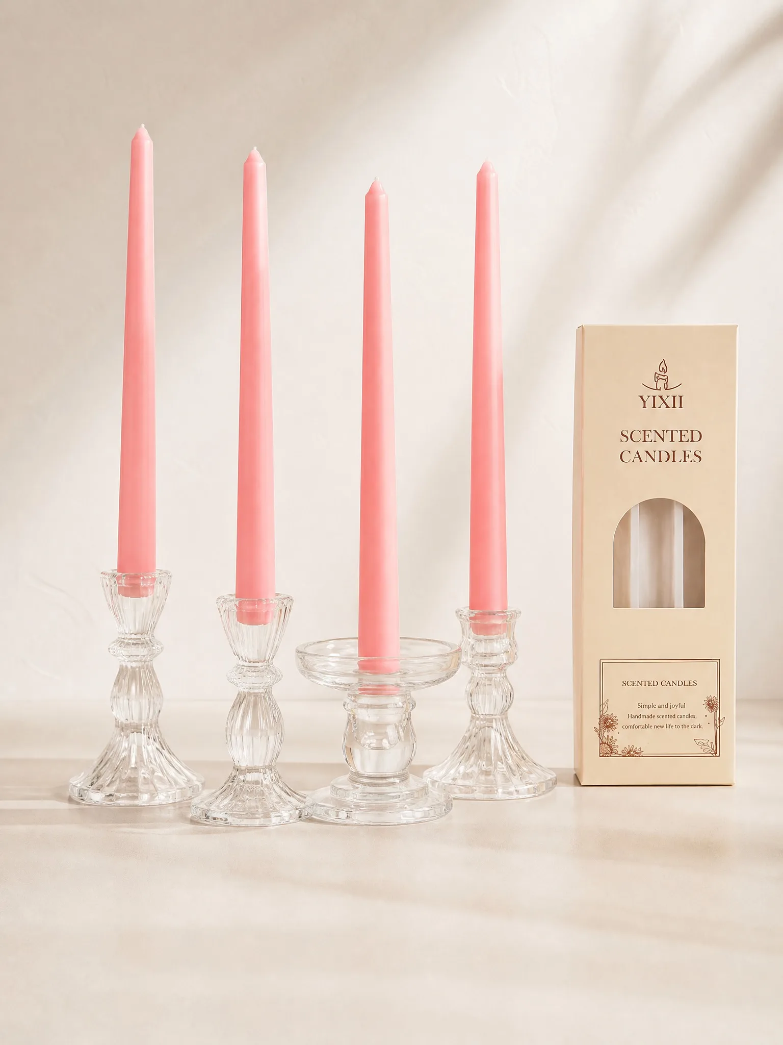 4pcs/2pcs Pink Stick Wax Aromatherapy Candle Set, Made of Pure Natural Soy Wax, No Black Smoke, Table Decoration, Home Decoratio