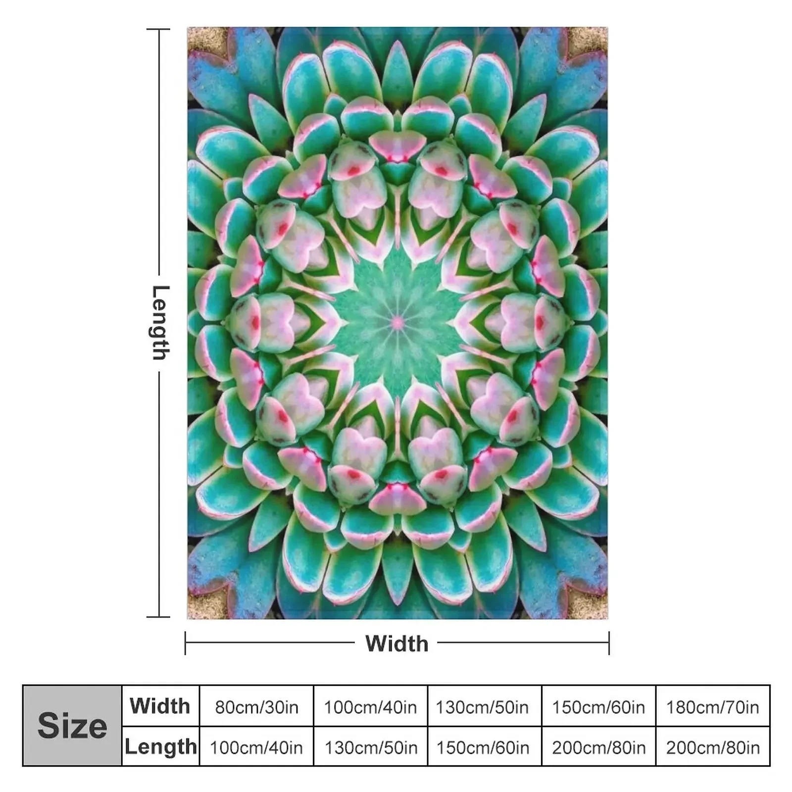 New Succulent Mandala in Fuscia and Green Throw Blanket wednesday for winter Blankets For Bed Summer Beddings Blankets