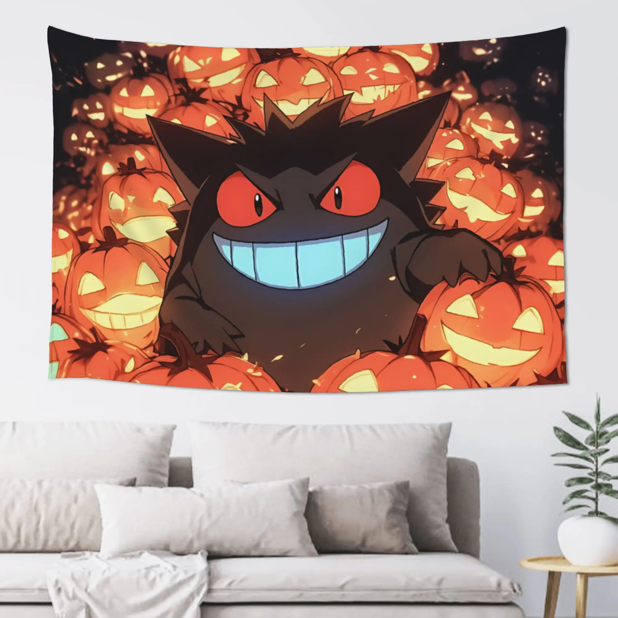 tapecaria-de-halloween-com-tema-de-abobora-e-gengar-do-pokemon-estilo-«cutecore»-para-decoracao-de-quarto-ideal-para-pendurar-na-parede-tambem-pode-ser-usada-como-manta-um-acessorio-interessante-para-o-quarto