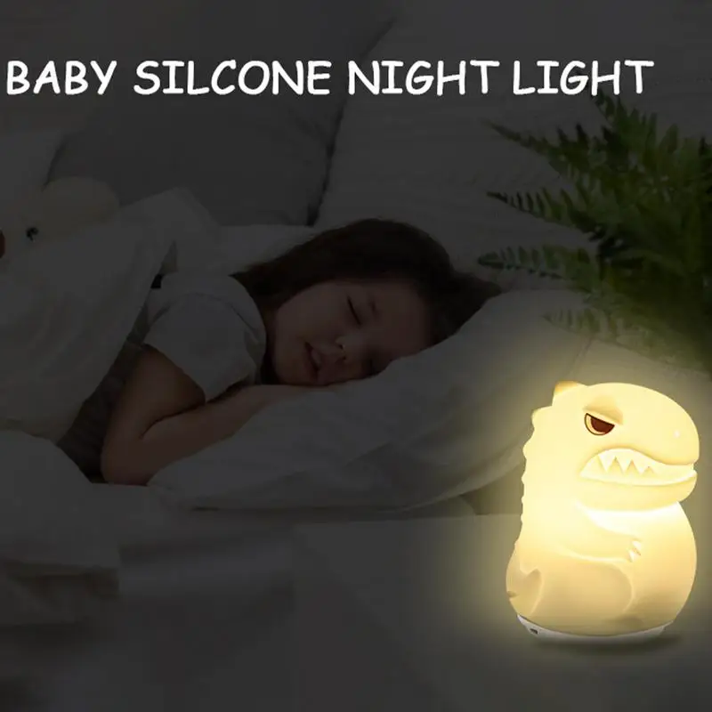 Night Light Animal Dinosaur Nightlights For Kids 7 Color Changing Animal Lights Timing Function Silicone Cute Kids Lamp Teen