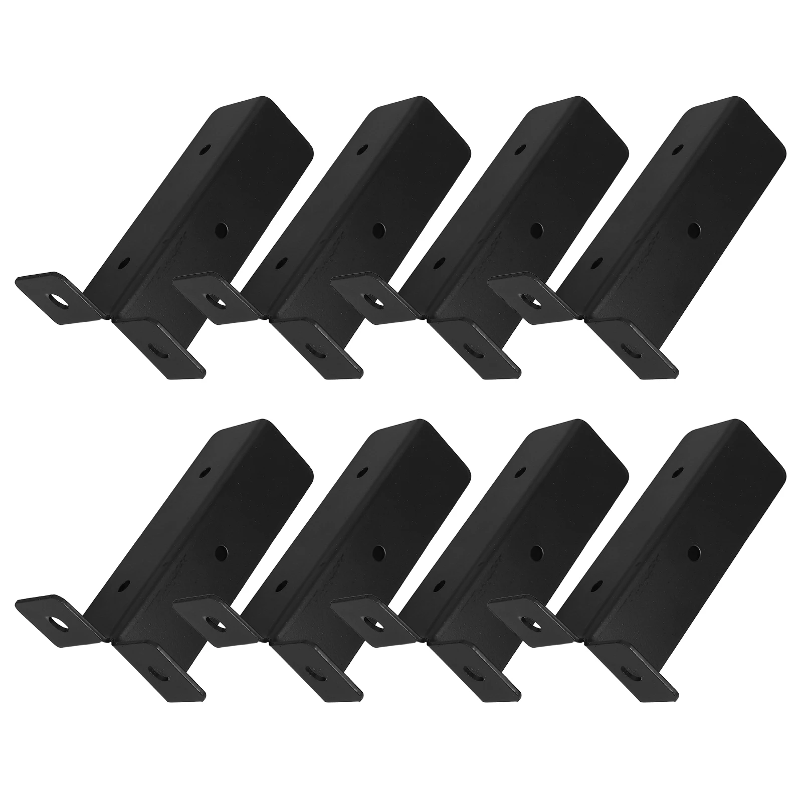 

8pcs Outdoor Wooden Fence Post Bracket Base Heavy Duty Wood Support Anchor Plate Durable Deck Garden Shed Gazebo Use Black