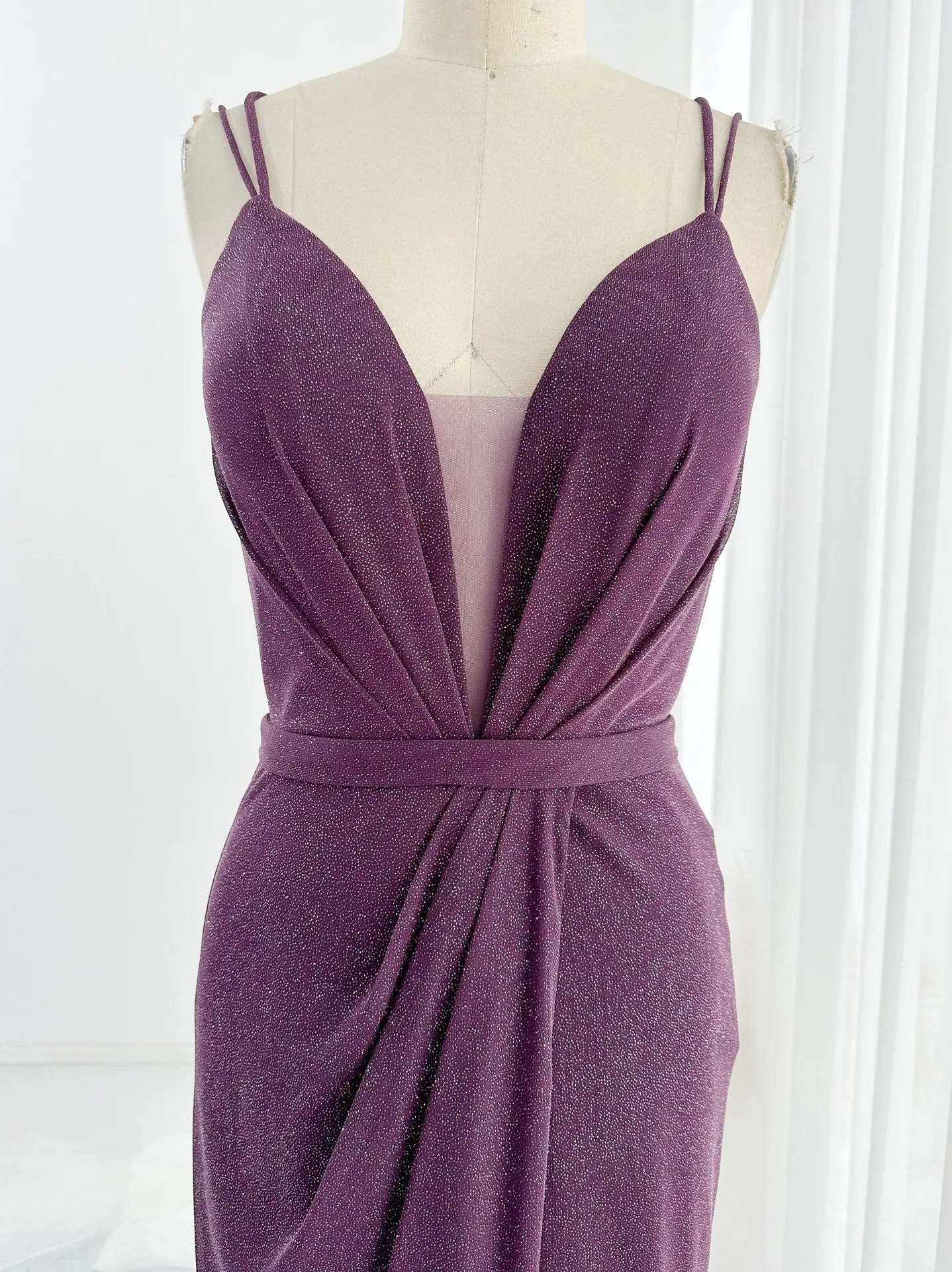 Purple -Sexy Camisole Tube Top Flash Beta Better Tibetan Slim Tail Tail Evening Dress M2015