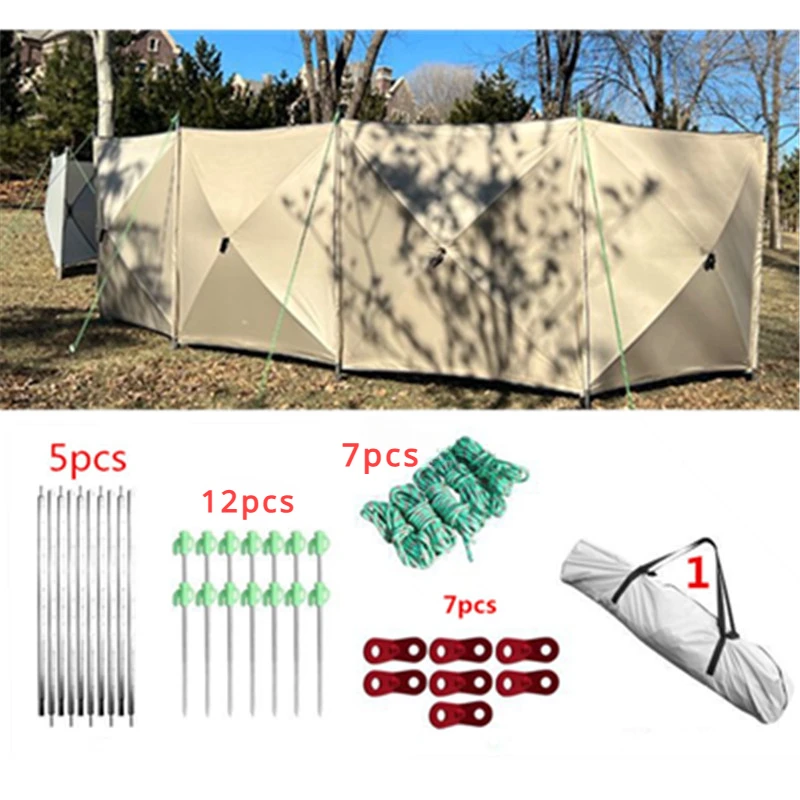 접이식 야외 캠프 바람막이, 가스 스토브 버너, 쉘터 바람막이 벽, 하이킹 피크닉 조립, 무료 접이식 벽, 3/4.5/5.6m