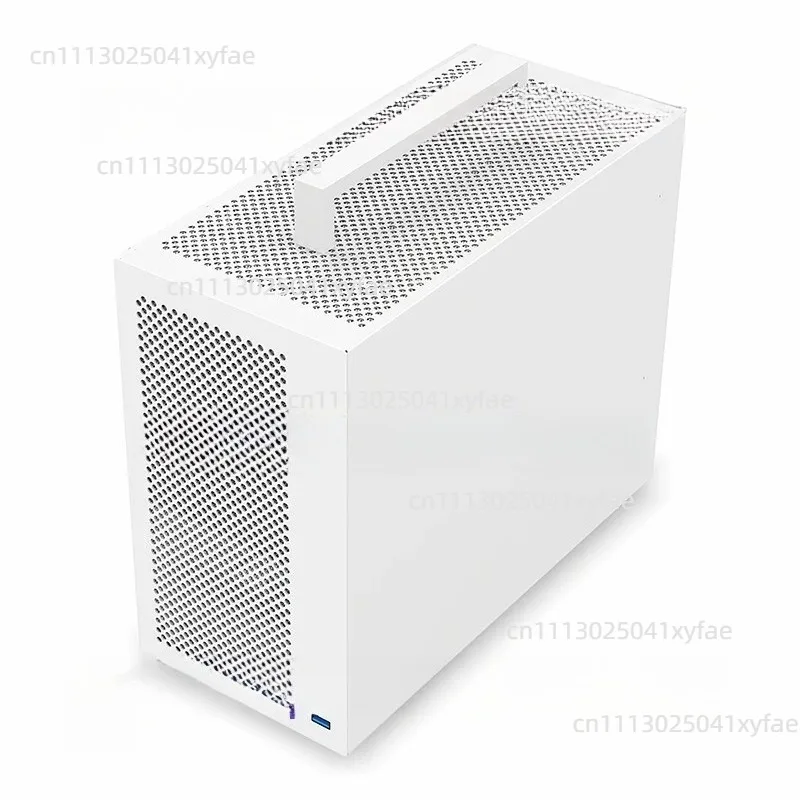S5MAX 화이트 PC 케이스, MATX / 미니 ITX 미드 타워 섀시, SFX PSU, 강화유리 측면 패널, 빈 데스크탑 컴퓨터 케이스 썸네일 5