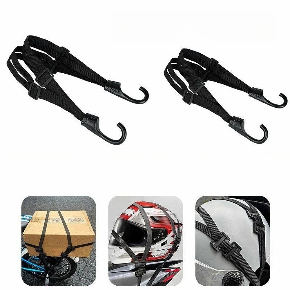 Multi Functional Elastic Mesh Helmet Holder Equipped with Fixed Safety Hook Adjustable Suitcase Binding Strap for Motorcycle Use