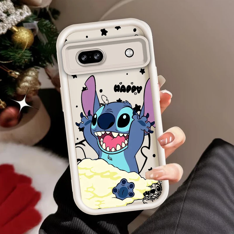 Stitch Cute Anime For Google Pixel 9 8A 8 7 7A Pro XL 5G Eye Ladder Phone Case Soft TPU Shockproof Cover Funda Phone Case