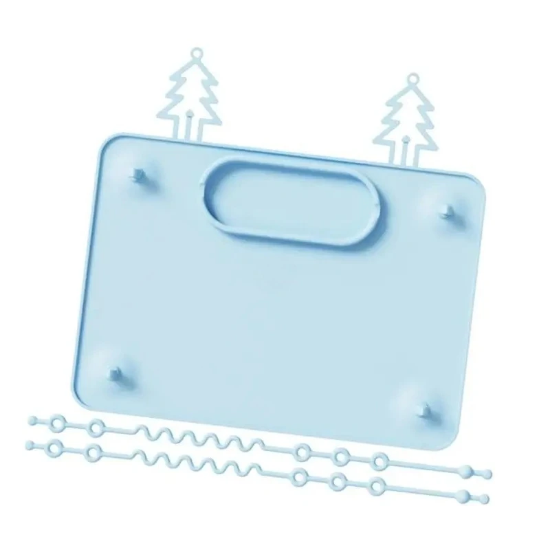 مفرش طاولة من السيليكون لإطعام الطفل مع كوب شفط مضاد للسقوط، صينية للوجبات الخفيفة للأطفال، لعبة أدوات المائدة، حبل معلق