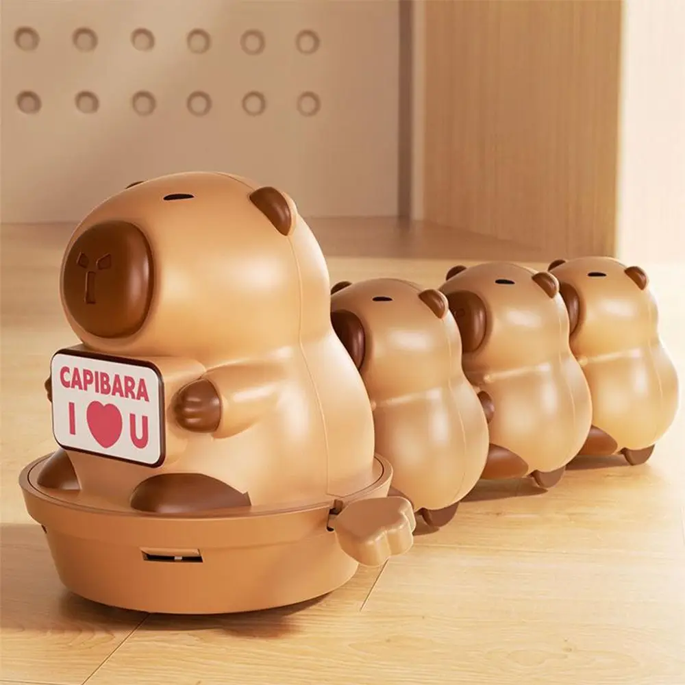 Capivara dos desenhos animados relógio brinquedo plástico conexão magnética capibara acabar boneca mecanismo de enrolamento marrom balanço rastejando brinquedo crianças