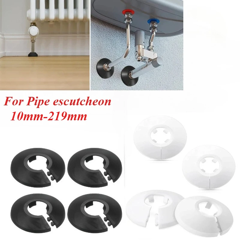 1-20pcs Uxcell 6Pcs Pipe Collar 13/17/21/25/33/35/41.5/44/50/64/75/90mm PP Radiator Escutcheon Pipe Cover Decoration White/Black