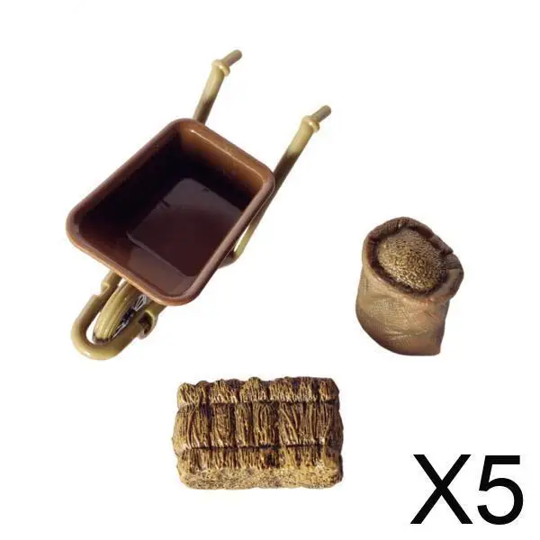 

Miniature Dollhouse Furniture Farm Tools Pretend Toy Kit Mini Agricultural Scene for Dolls House 1 6 Scale Decor