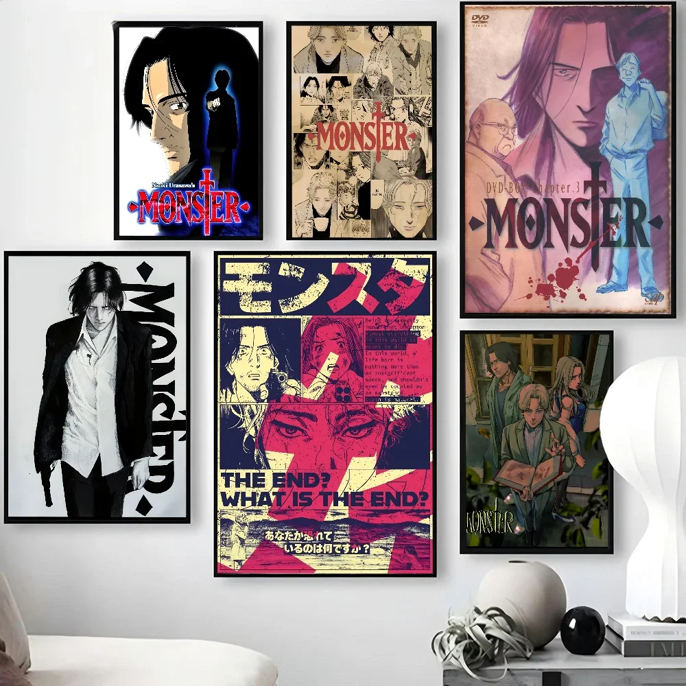 1PC N-Naoki Urasawa S Monster Anime Classic Vintage Poster Paper Print Home Living Room Bedroom Entrance Bar Cafe Art Painting