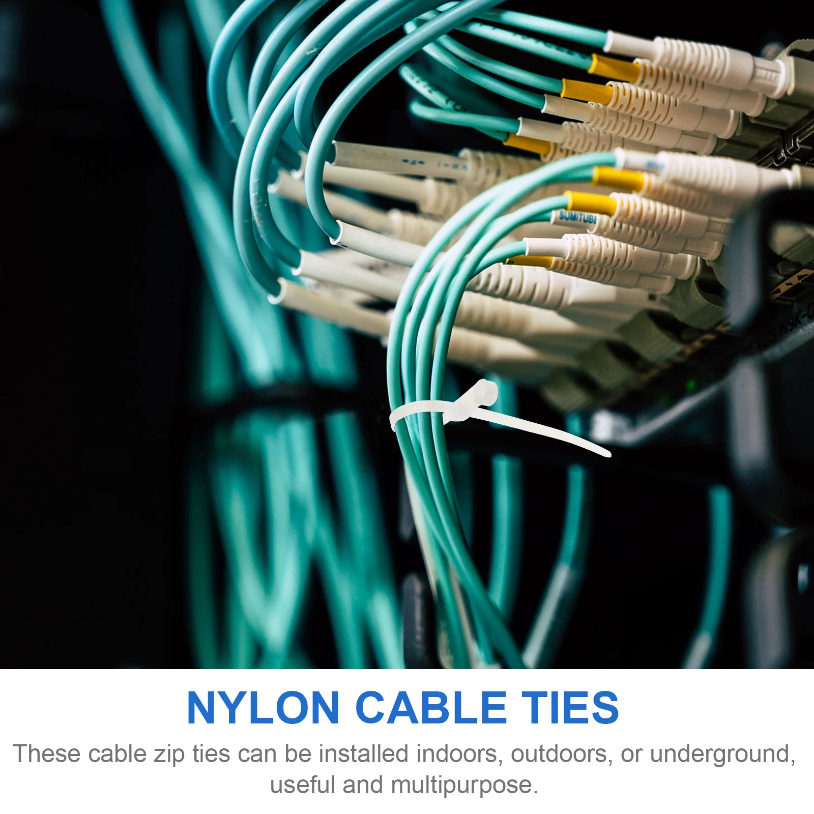 

100pcs Double Hole Round Head Cable Zip Ties High Grade Nylon Self-Locking For Indoor Outdoor Wiring Fixing Cable Management