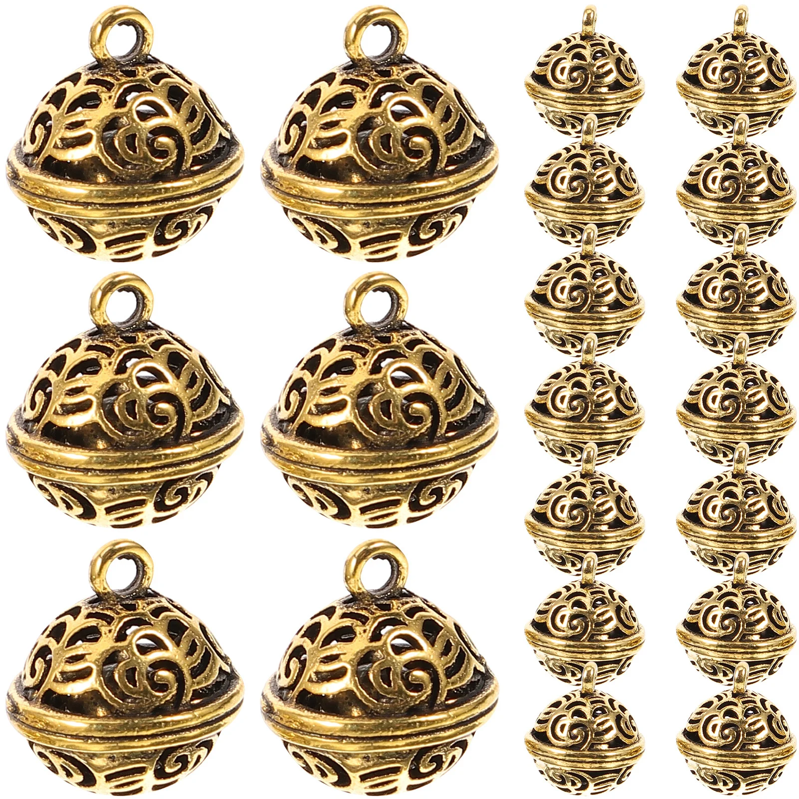 

20Pcs Style Small Alloy Bells Hanging Charms for DIY Christmas Tree Holiday Craft Decorations Ornaments