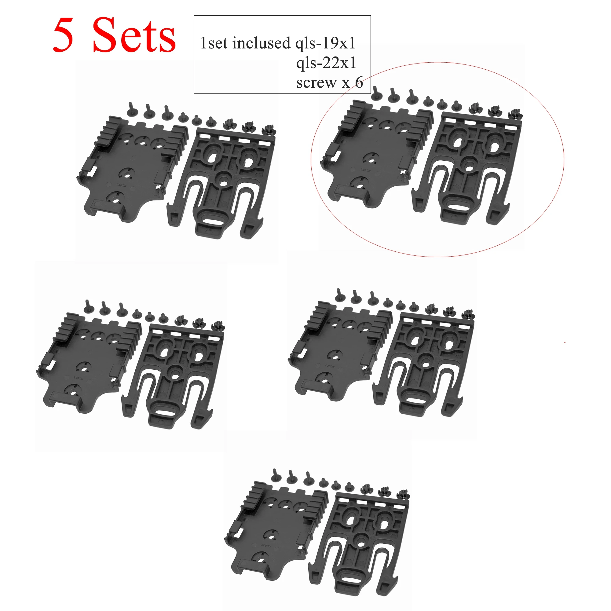 5 conjuntos de kit de sistema de travamento rápido adaptador de coldre tático de liberação rápida sistema de desmontagem rápida