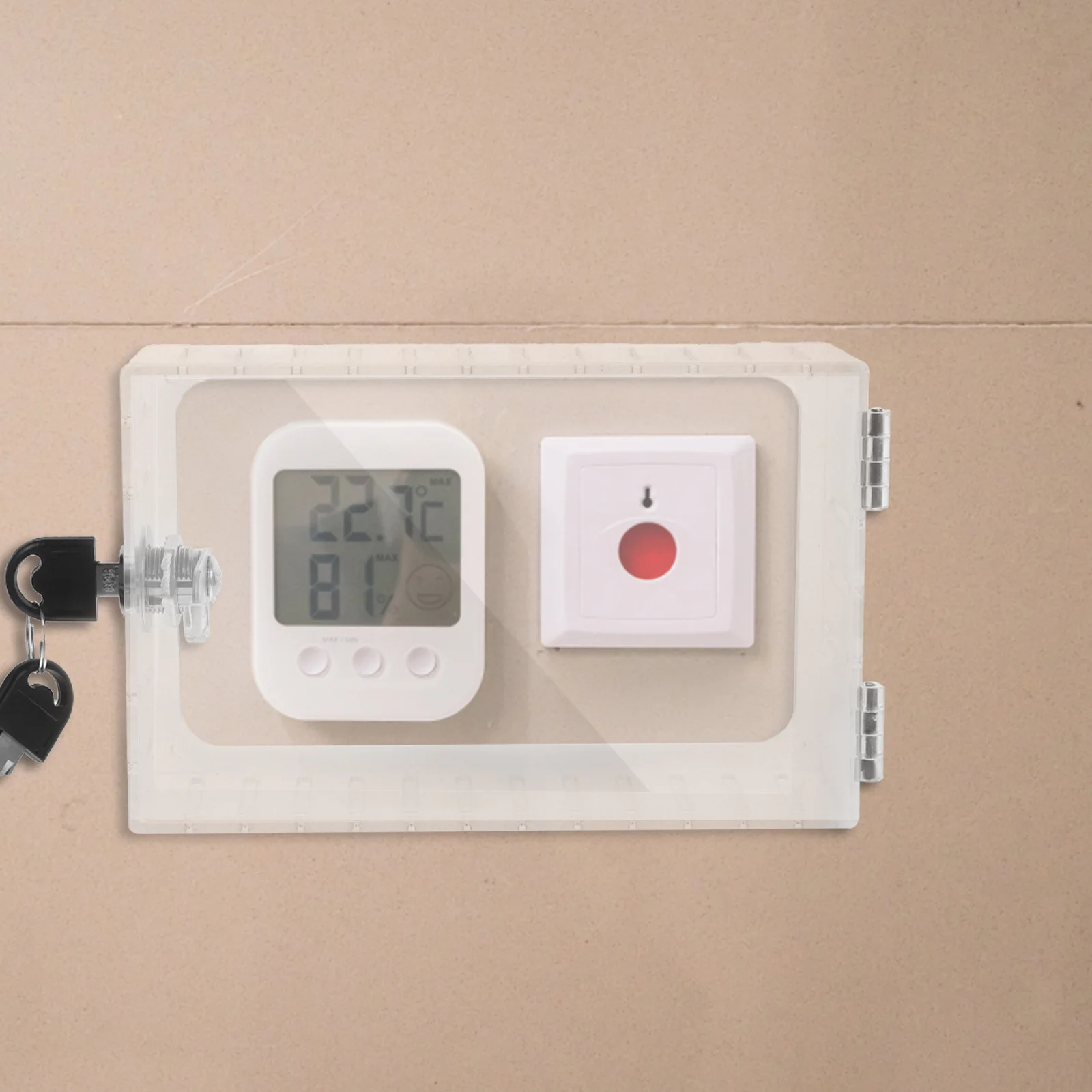 

Thermostat Lock Box Universal Wall Mount Clear Cover For Smart Temperature Control System Lockable Guard Case