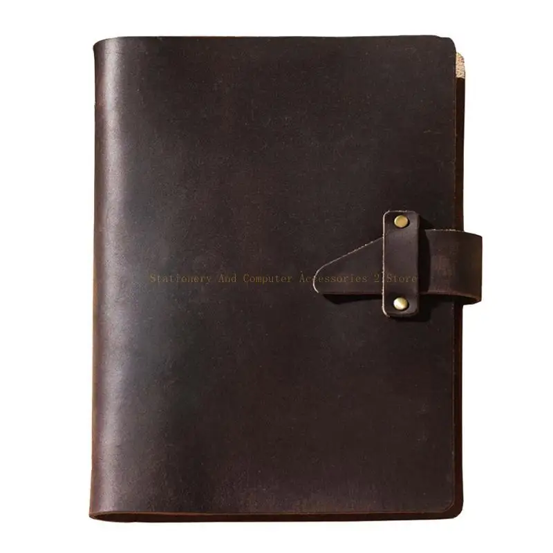 

Leather Journals Notebook Closure Loose Leaf 6 Ring Binder Gifts for Men Teen