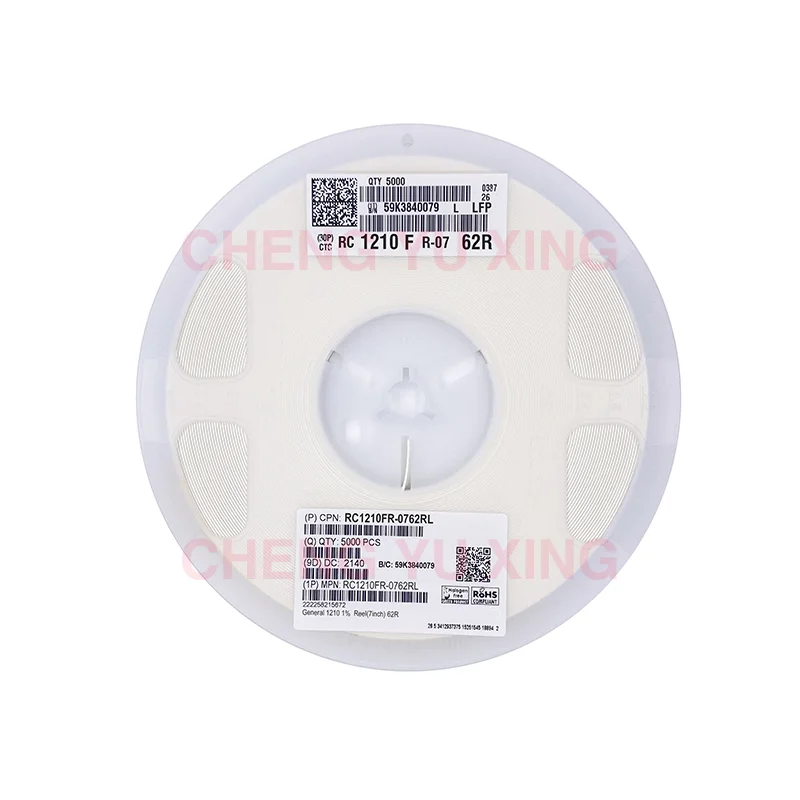 

1210 62R 1% RC1210FR-0762RL ， 5000pcs ,SMD Resistor