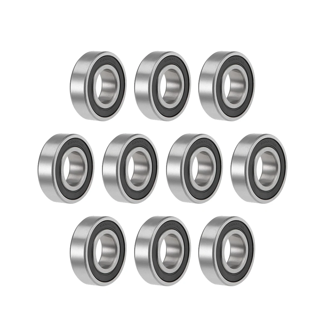 

10pcs 6004-2RS Deep Groove Ball Bearings Z2 20x42x12mm Double Shielded Carbon Steel Ball Bearings