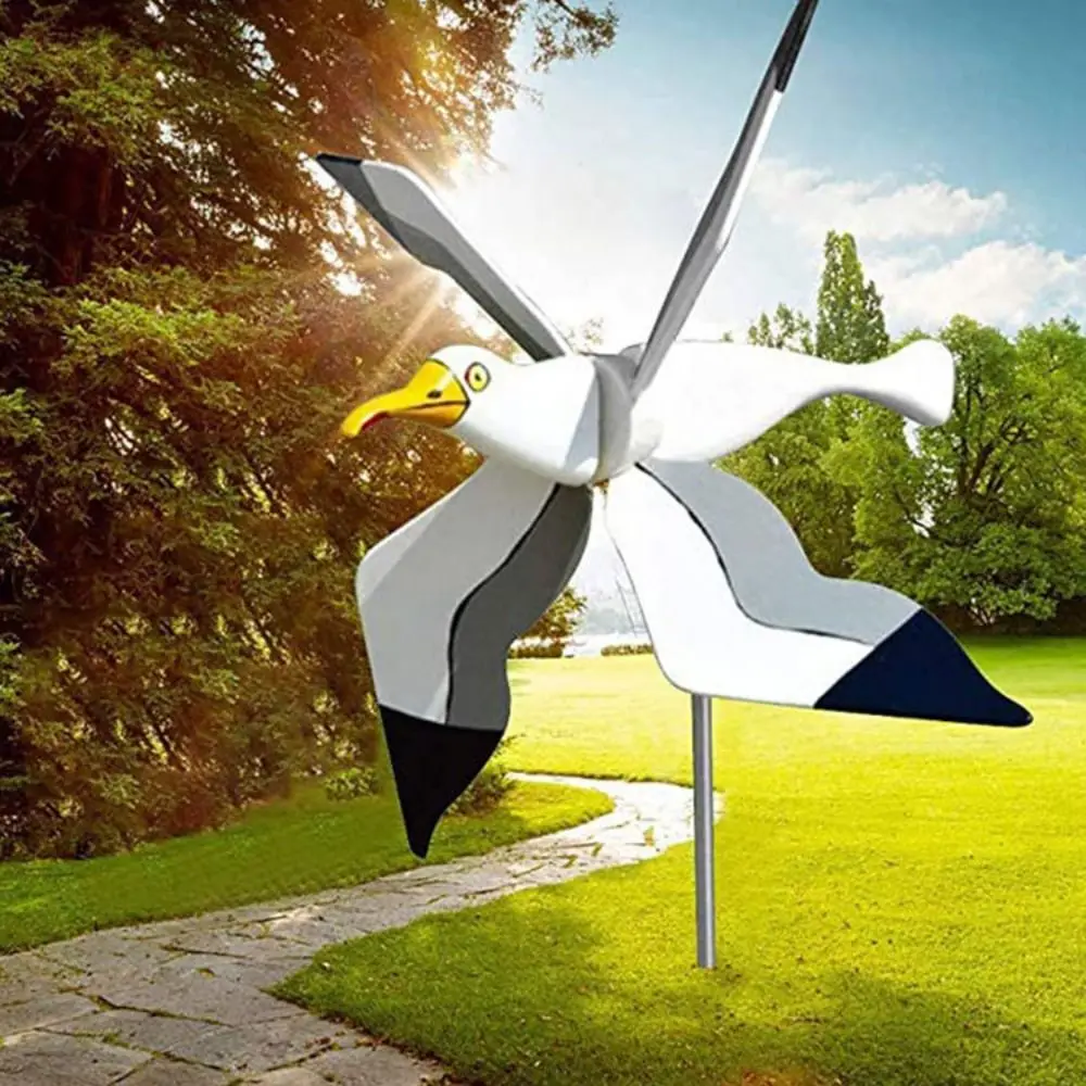 

Weatherproof Seagull Windmill Fade Resistant Stable Bird Wind Spinners Decorative Plastic Bird Shape Windmill Spinners
