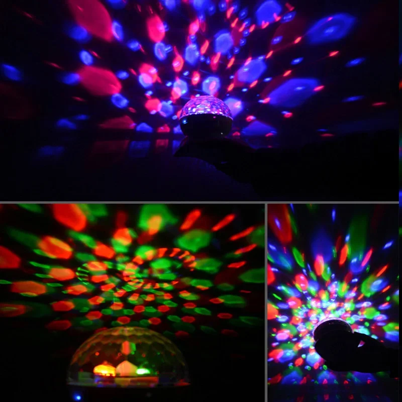 LED Disco Ball Stage Light Wireless BT-compatible Speaker Music Projector Rechargeable Night Light for KTV Party Christmas Decor