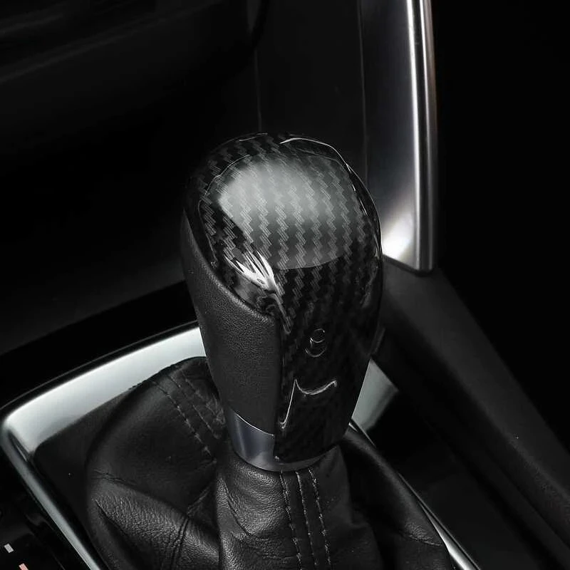ABS Carbon Fiber Style Gear Head Shift Knob Cover Trim for Mazda 3 Axela 6 Atenza CX-5 CX5 CX-4 CX4 AT Accessories 2014-2021