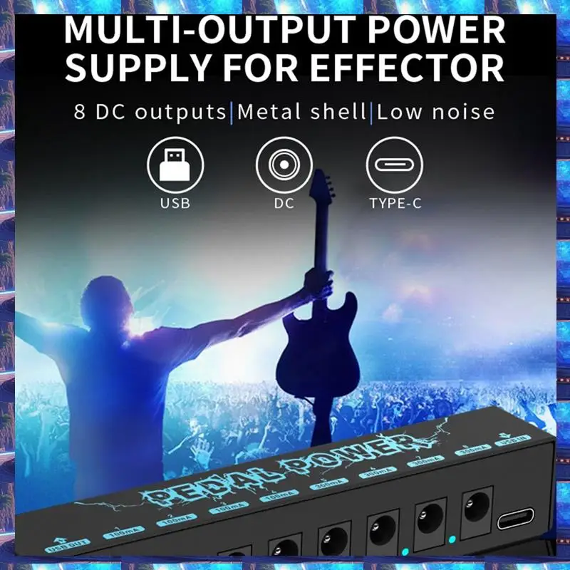 

2025 PEDAL POWER Гитарная педаль Power Гитарный эффектор Источник питания 8 изолированных выходов постоянного тока Гитарная педаль эффектов Детали гитары, PEDAL POW