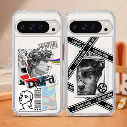 2 in 1 PC+TPU Protective Case For Google Pixel 9 8A 7 6 Pro Shockproof Bumper Cover Art Aesthetics David