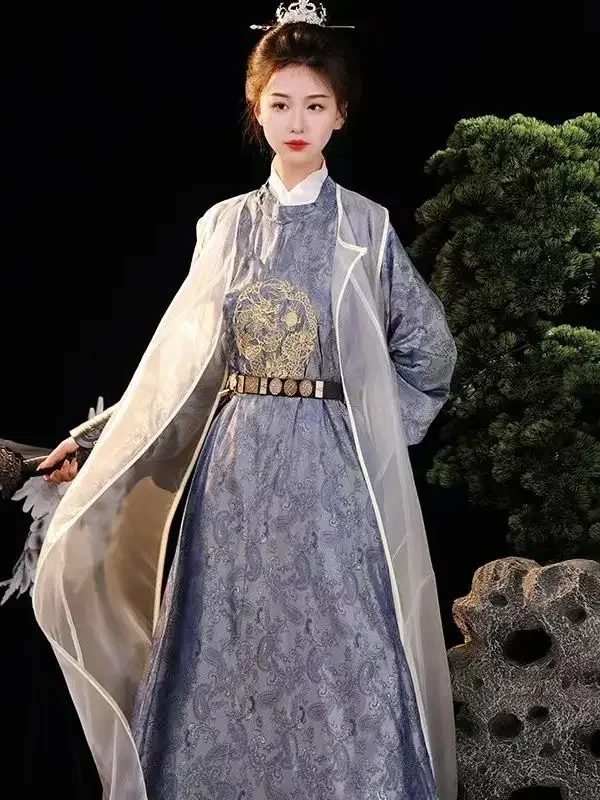 Hanfu Robes Men Traditional Chinese Style Swordsman Stage Cosplay Clothing Man And Woman Couple Ancient Folk Tang Suit