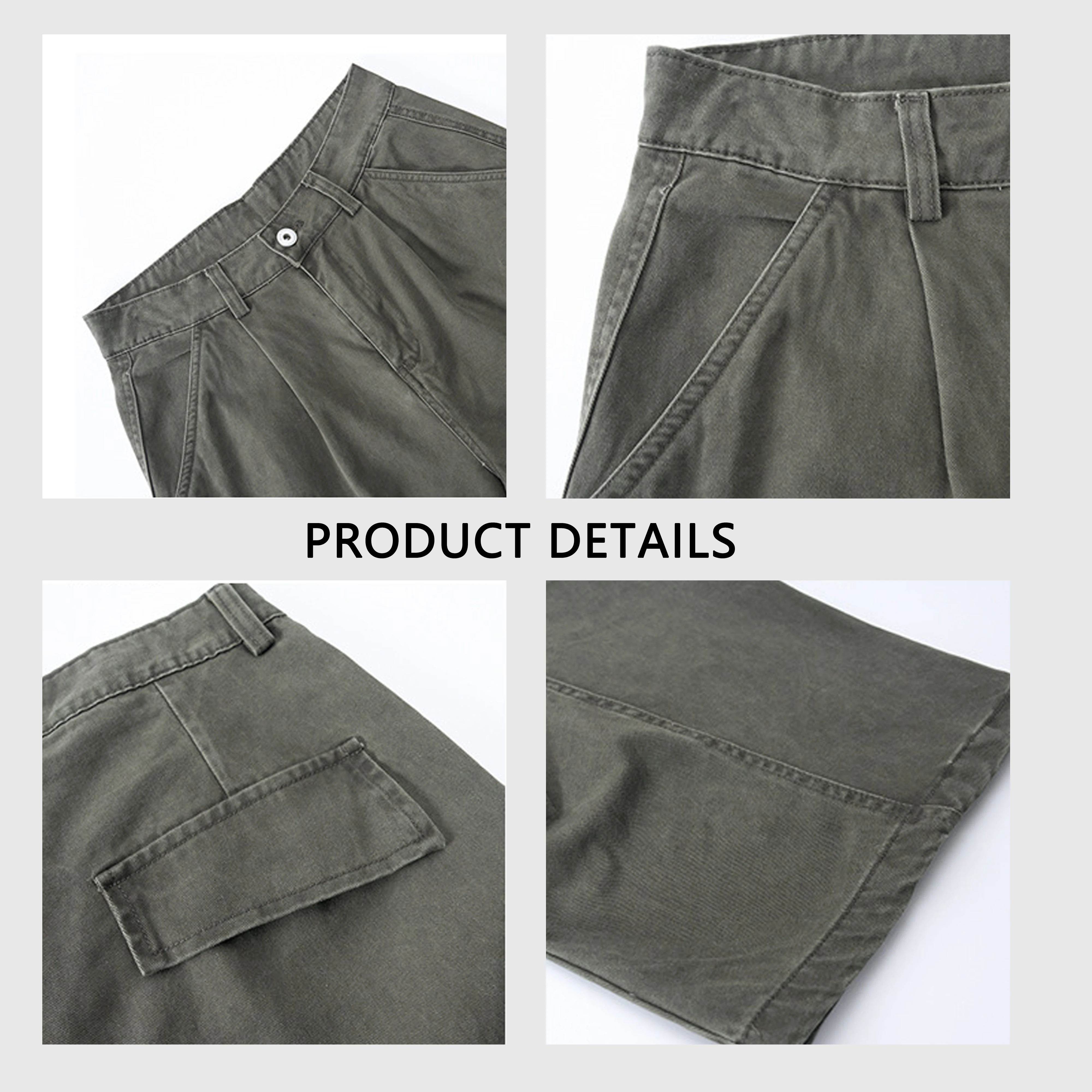 100 % Baumwolle, Seitentasche, High Street Wisch-Cargohose, lange Oversize-Hose, Unisex, lässig, Vintage, weites Bein, lockere Hose