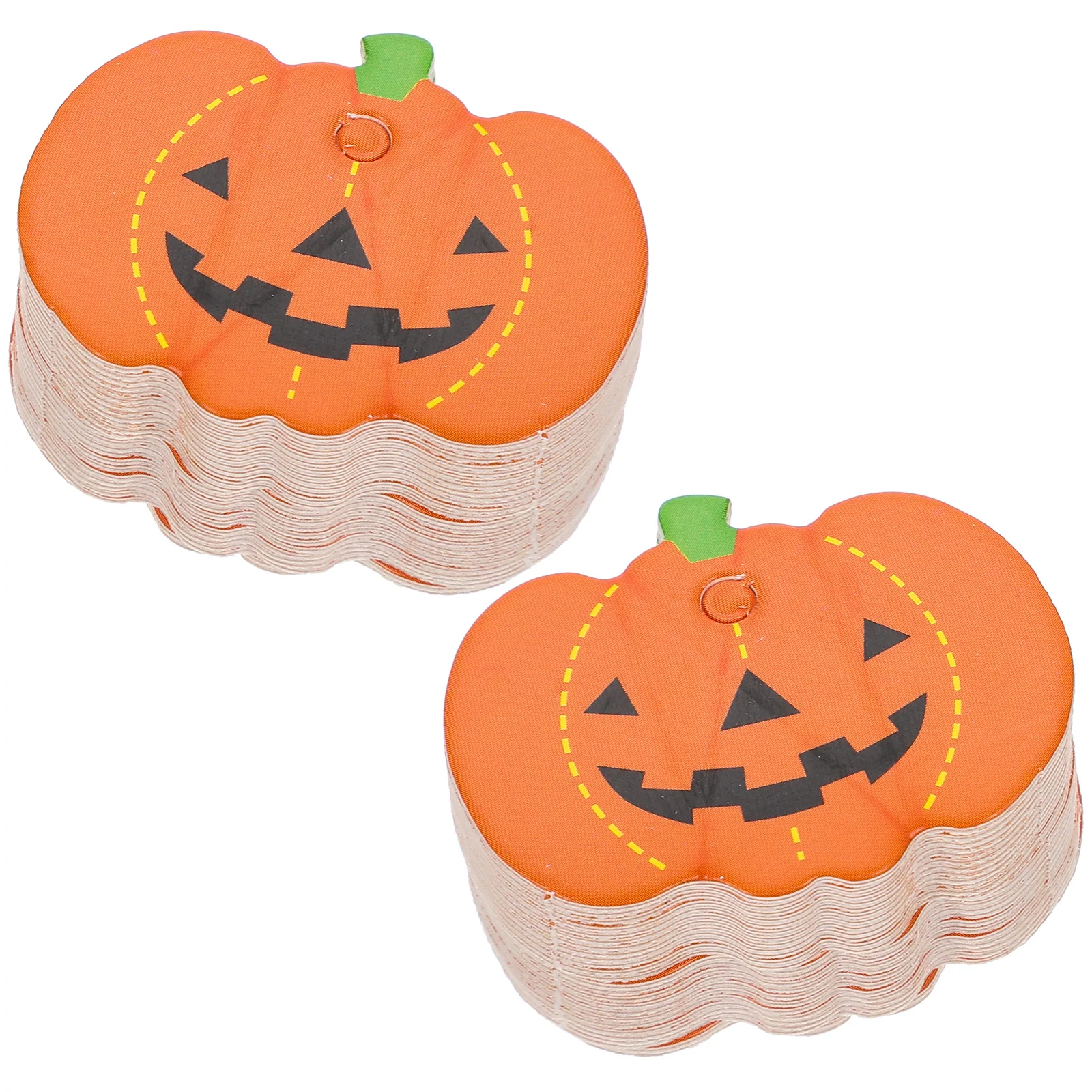 100 Pcs Pumpkin Label Pendant Halloween Ornaments Hanging Tags Festival Gift Decoration