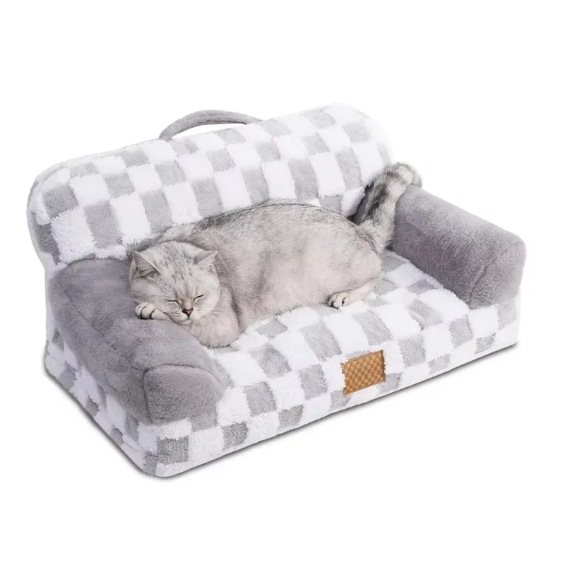 

Solid Faux Fur Eco-friendly Orthopedic Luxury Cushion Cute Pet Sofa Bed for Dogs and Cats Removable Washable