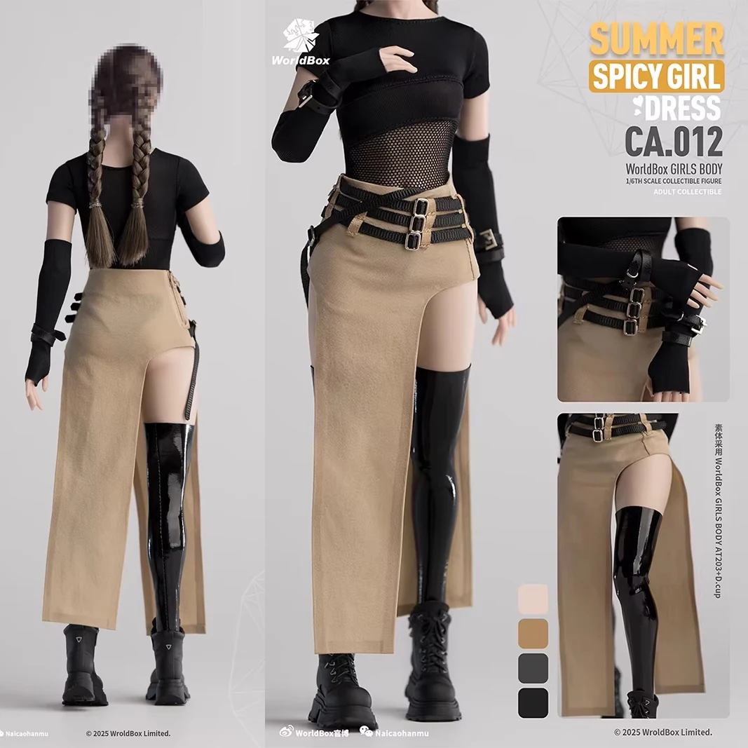 

Worldbox масштаб 1/6 CA012 сетчатая юбка с разрезом и низкой талией, носки, одежда, модель ботинок, подходит для 12-дюймовой женской фигурки солдата, тело куклы, игрушка