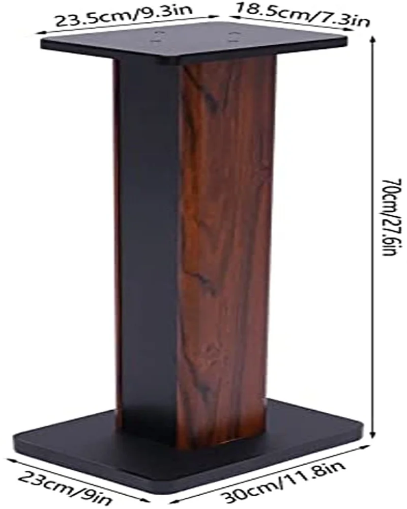 

Книжная полка из желтого сандалового дерева 28 дюймов, подставки для динамиков, настольная полка для домашнего кинотеатра с объемным звуком