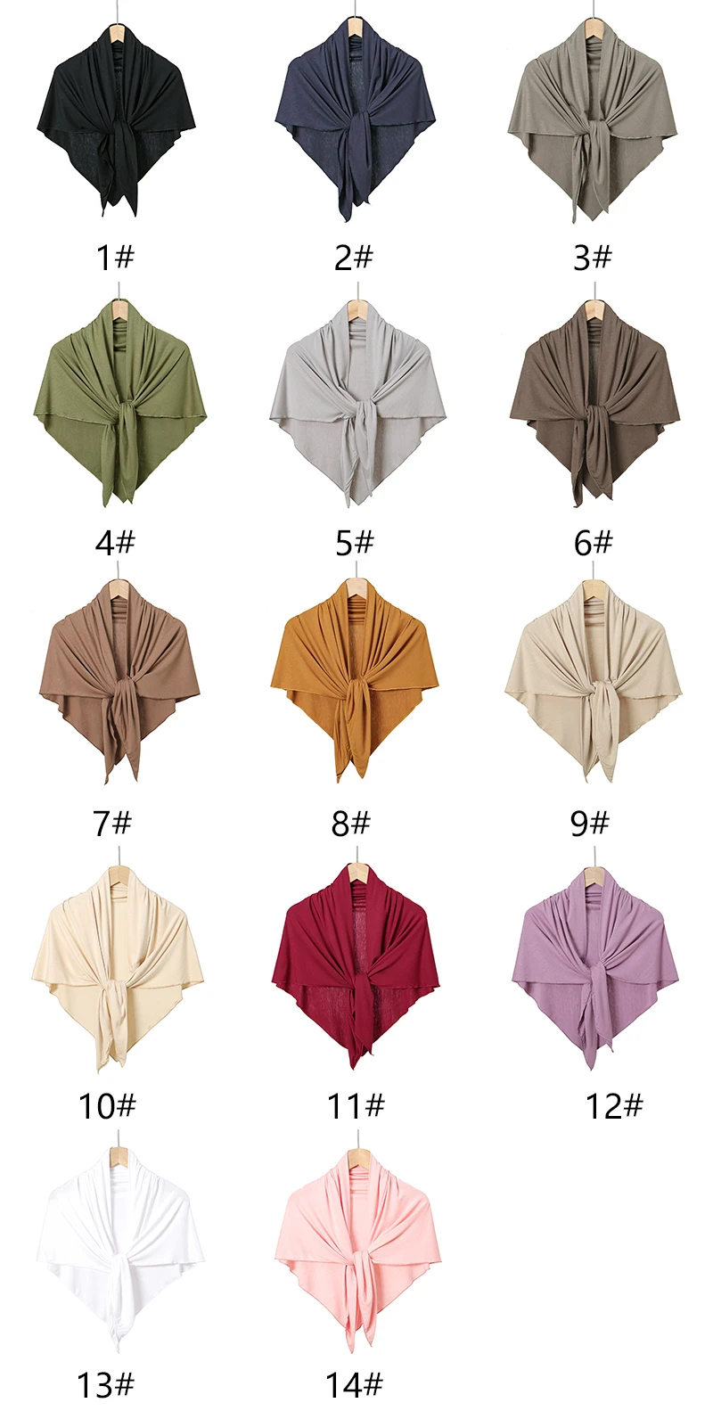 New Cotton Jersey Hijab Triangle Scarf Muslim Ready To Go wear Instant Hijab Solid Color Heascarf Wraps Premium Jersey Band