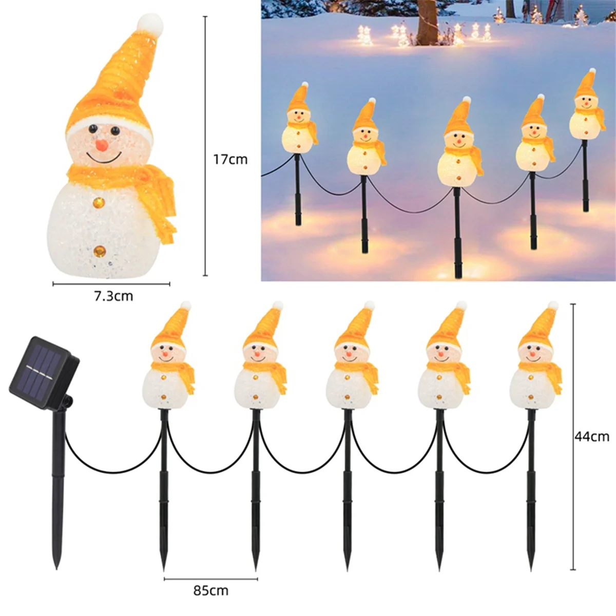 

Christmas Decorations Solar Lights Outdoor Garden Decor Snowman-Christmas Ornaments Solar Powered Garden Decor G