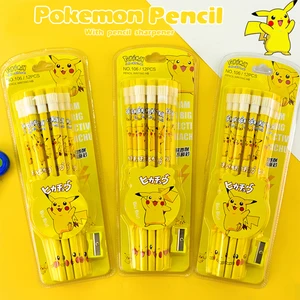 12pcs anime pokemon pikachu figura de lápiz lápiz de dibujos animados kawaii papelería de papelería para niños regalos de Navidad 12 Pulseras de bobina de ventas de 12 ventas - №4