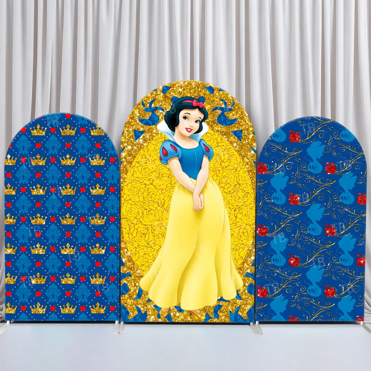 

TB Disney Snow White Theme Arch Backdrop Cover for Girls Birthday Baby Shower Photography Background Party Decoration Elastic