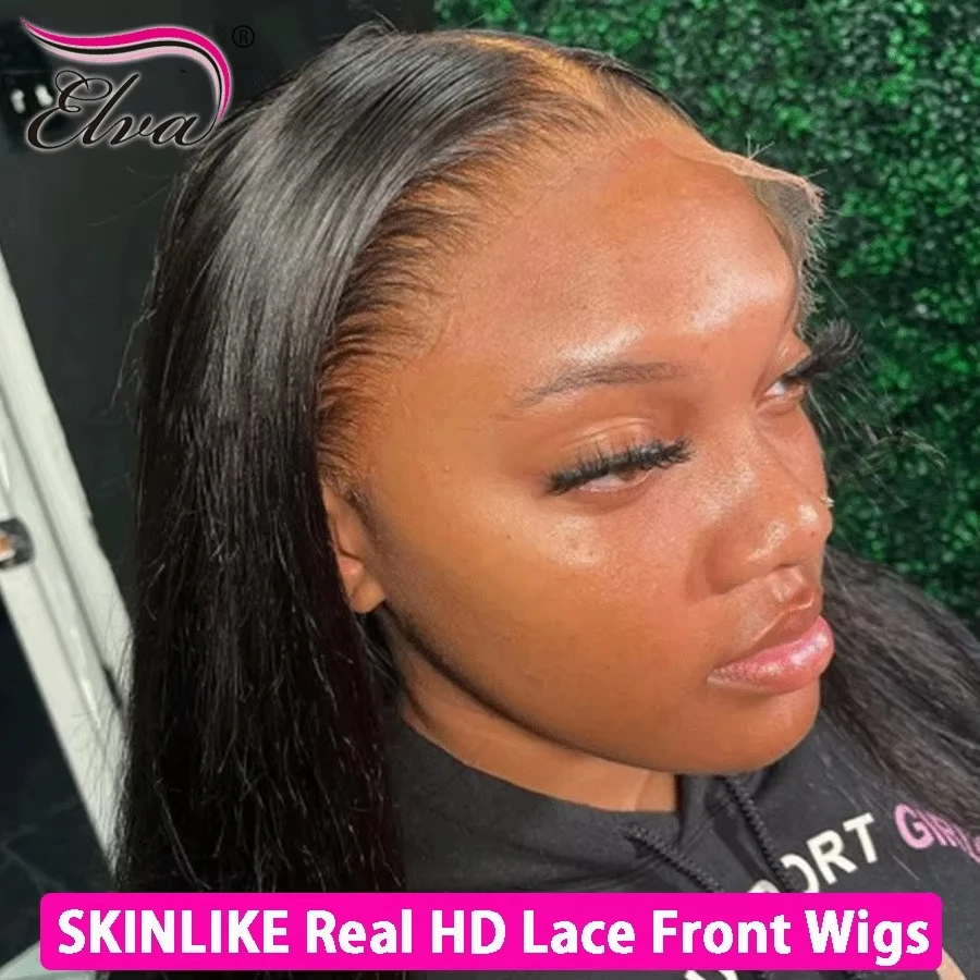 Single Knots HD Frontal Wigs Straight Melt Skins 13x6 13x4 HD Lace Front Human Hair Wigs Virgin Hair Pre Plucked Glueless Wigs