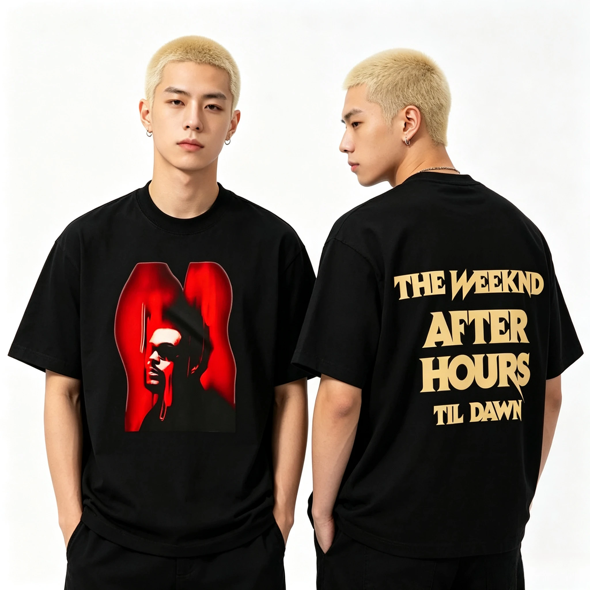 Bestseller The Weeknd After Hours Til Dawn 2026 Tour Bedrucktes T-Shirt für Männer und Frauen Hip-Hop Streetwear T-Shirt Harajuku Punk Rundhals-Shirt