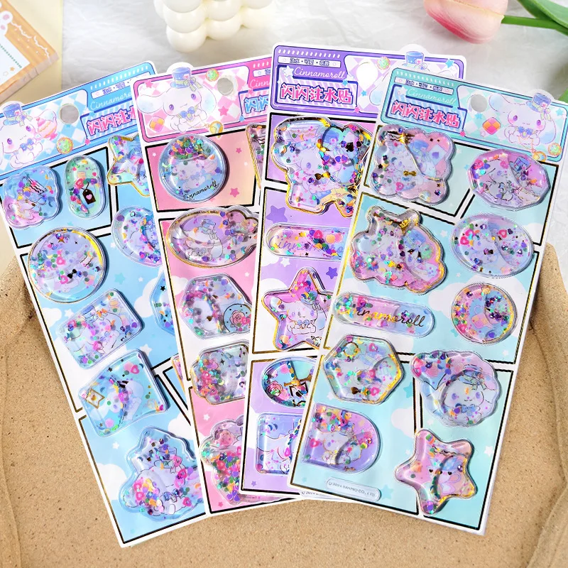 

1/4pcs Kawaii Cinnamoroll 3d Shake Sticker Cute Diy Mobile Case Decorative Sticker Student Stationery Handbook Stickers Handbook