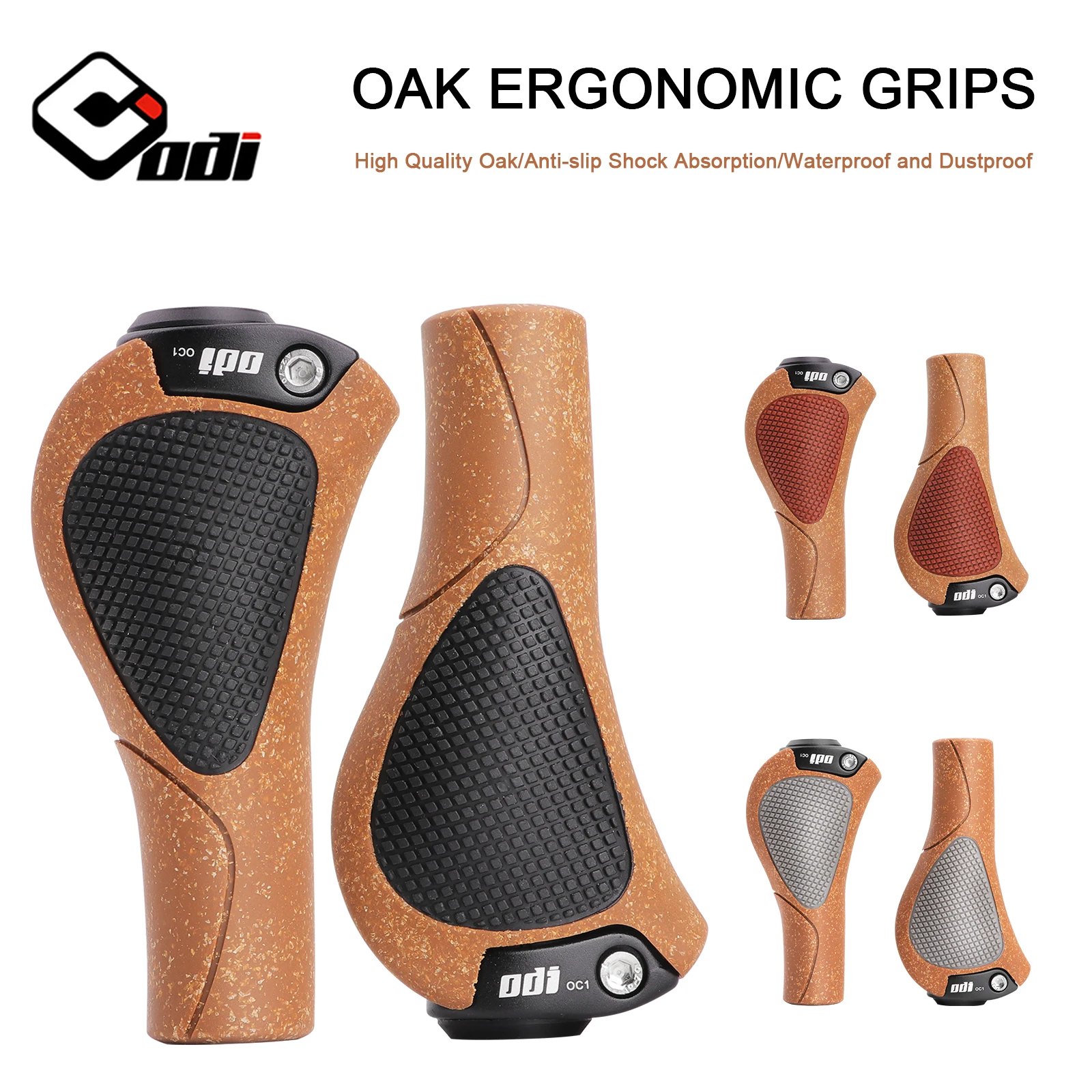 ODI OC1 Bicycle Ergonomic Grips Oak MTB Large Pad Bike Handlebar Cover Anti-Slip Grips Cycling Rubber Ball Handle Accessories