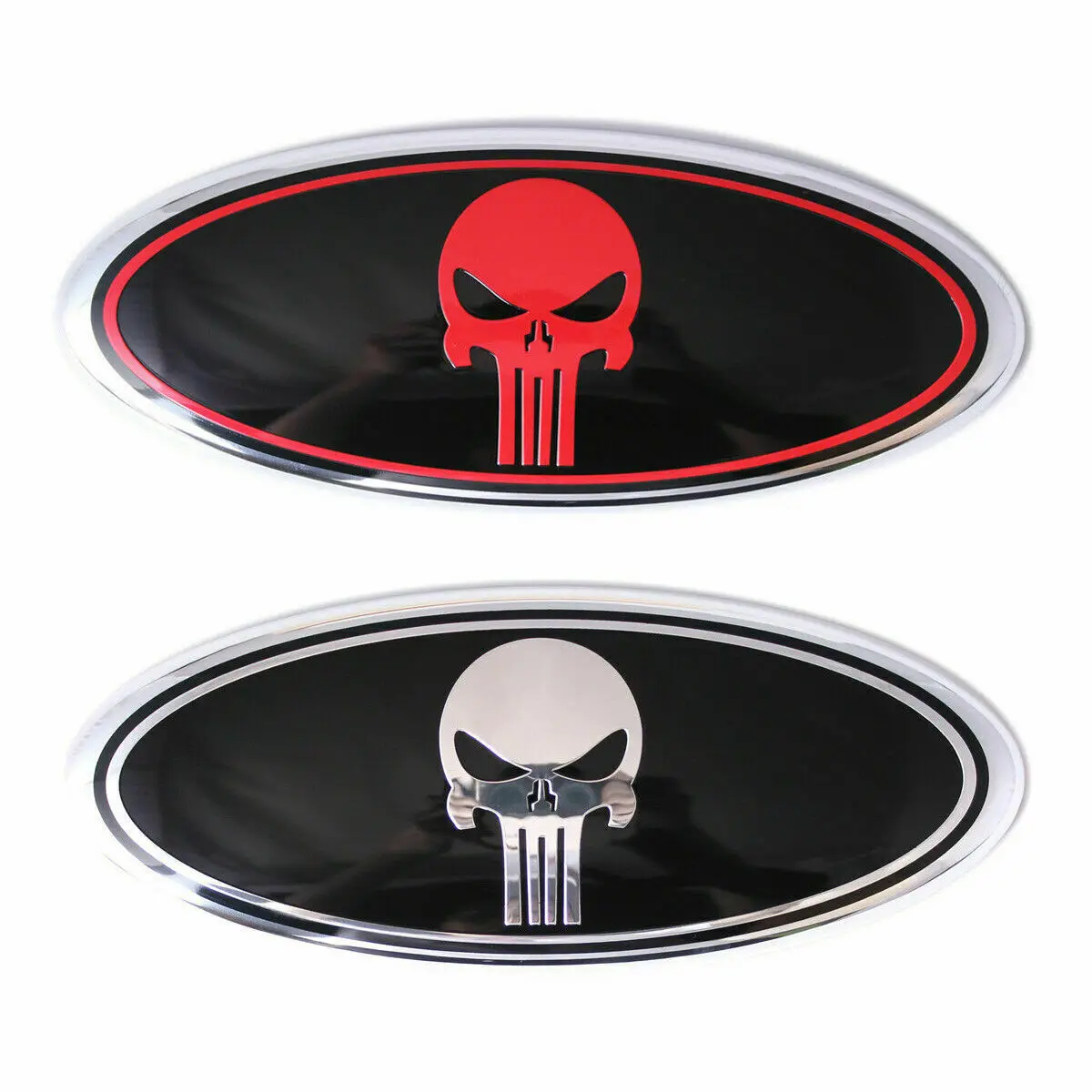 7'' Skulls Skeleton Front Grille Rear Tailgate Emblem for F-150 F-250 Explorer Car Decal Stickers Accessories Badge