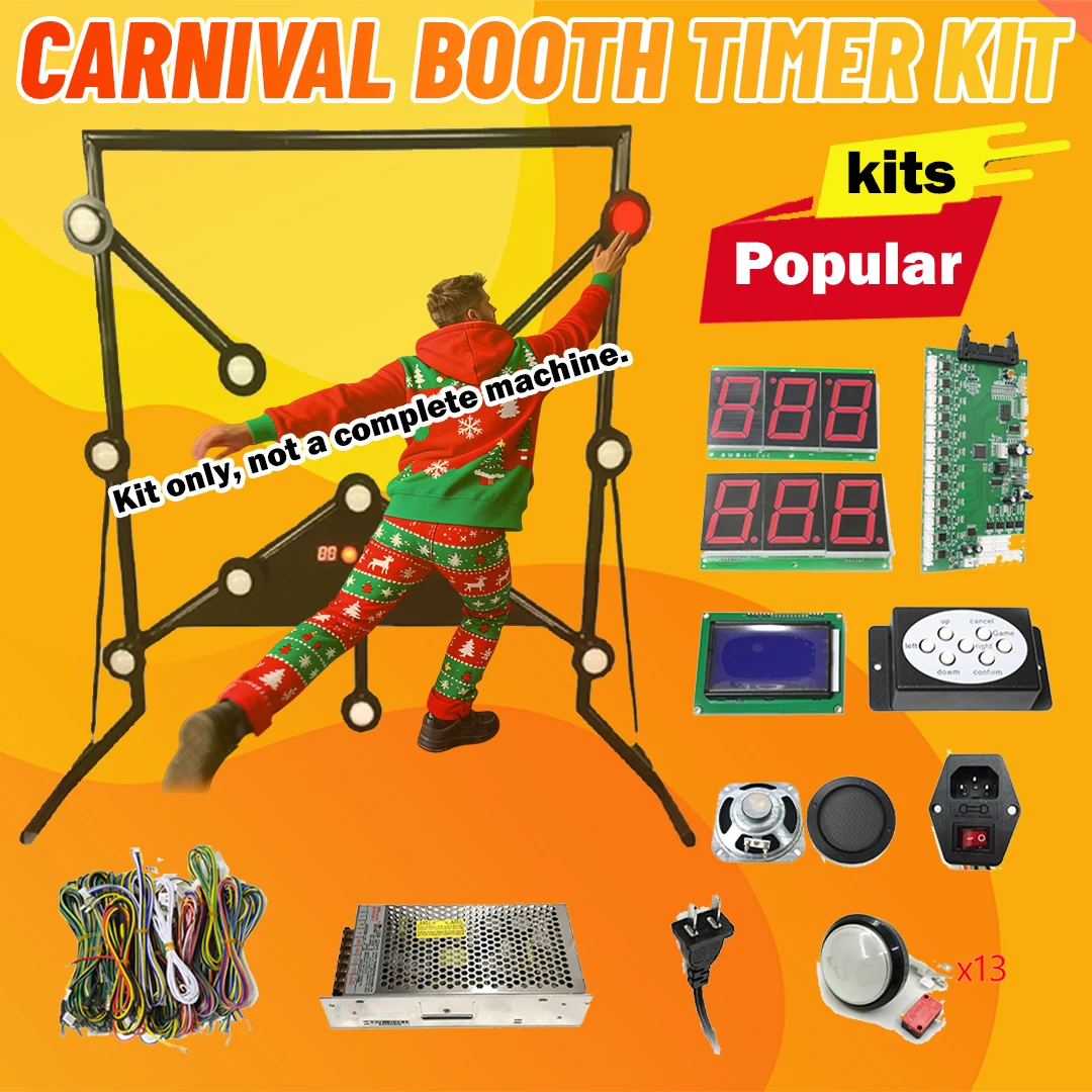 Carnival Booth Timer Multiple Visual-Motor Coordination Kit, Batak Pro Reaction Challenge Test Assembly Kit Playground