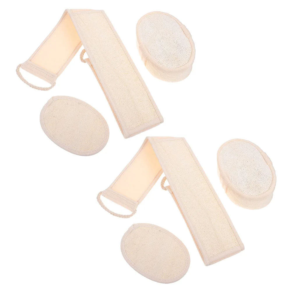

2Sets Exfoliating Bath Towel Combo Loofah Sponge Body Scrubber for Daily Use Gentle on Skin Removes Prevents Clogged